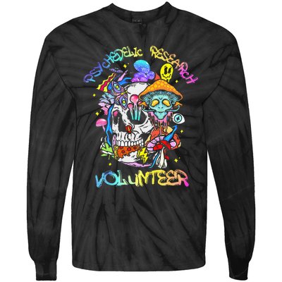 Psychedelic Mushroom Research Volunteer Tie-Dye Long Sleeve Shirt