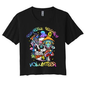 Psychedelic Mushroom Research Volunteer Women's Crop Top Tee