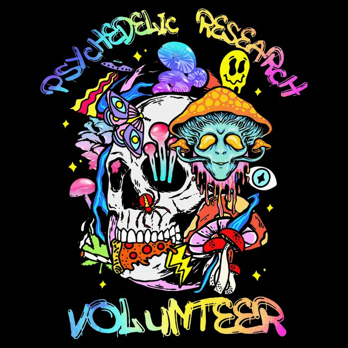 Psychedelic Mushroom Research Volunteer Cropped Pullover Crew