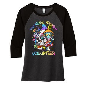 Psychedelic Mushroom Research Volunteer Women's Tri-Blend 3/4-Sleeve Raglan Shirt