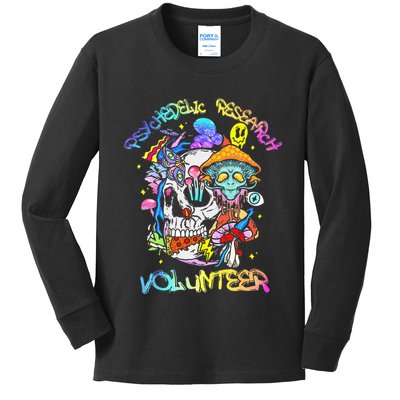 Psychedelic Mushroom Research Volunteer Kids Long Sleeve Shirt