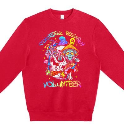 Psychedelic Mushroom Research Volunteer Premium Crewneck Sweatshirt