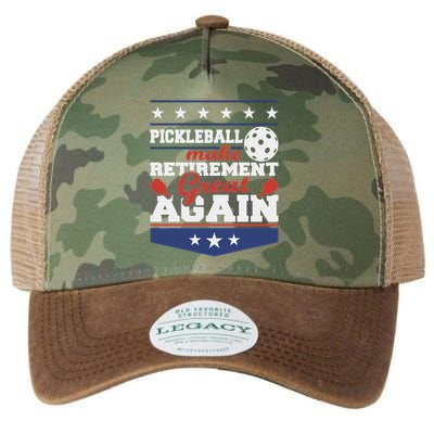 Pickleball Make Retirement Great Again Paddleball Player Legacy Tie Dye Trucker Hat