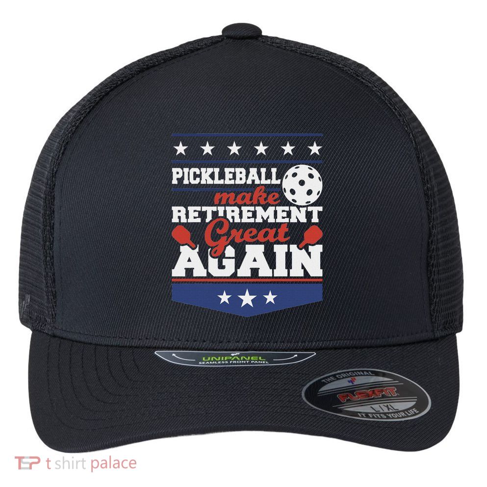Pickleball Make Retirement Great Again Paddleball Player Flexfit Unipanel Trucker Cap