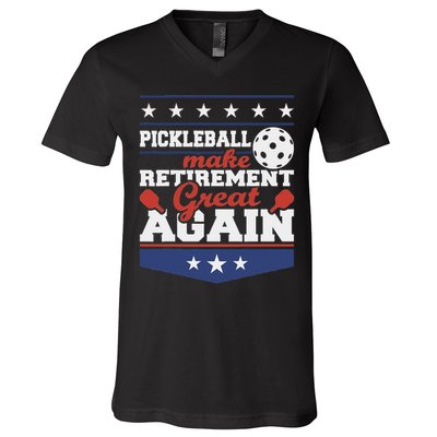 Pickleball Make Retirement Great Again Paddleball Player V-Neck T-Shirt