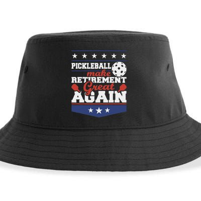 Pickleball Make Retirement Great Again Paddleball Player Sustainable Bucket Hat