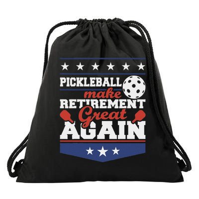 Pickleball Make Retirement Great Again Paddleball Player Drawstring Bag