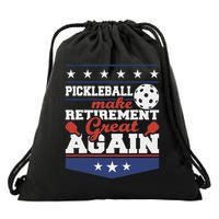 Pickleball Make Retirement Great Again Paddleball Player Drawstring Bag