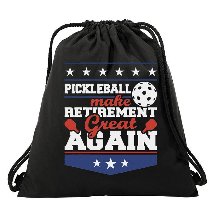 Pickleball Make Retirement Great Again Paddleball Player Drawstring Bag