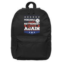 Pickleball Make Retirement Great Again Paddleball Player 16 in Basic Backpack