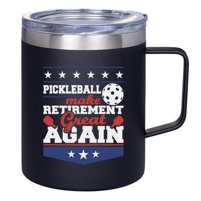 Pickleball Make Retirement Great Again Paddleball Player 12oz Stainless Steel Coffee Mug