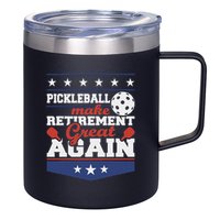 Pickleball Make Retirement Great Again Paddleball Player 12oz Stainless Steel Coffee Mug