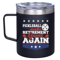 Pickleball Make Retirement Great Again Paddleball Player 12oz Stainless Steel Coffee Mug