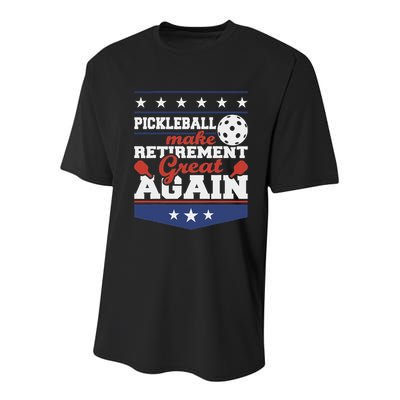 Pickleball Make Retirement Great Again Paddleball Player Youth Performance Sprint T-Shirt