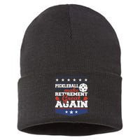 Pickleball Make Retirement Great Again Paddleball Player Sustainable Knit Beanie