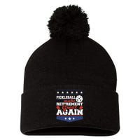 Pickleball Make Retirement Great Again Paddleball Player Pom Pom 12in Knit Beanie