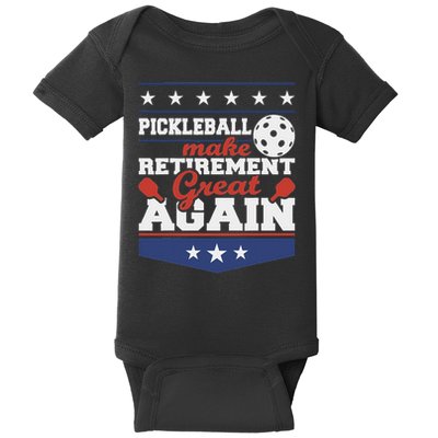 Pickleball Make Retirement Great Again Paddleball Player Baby Bodysuit