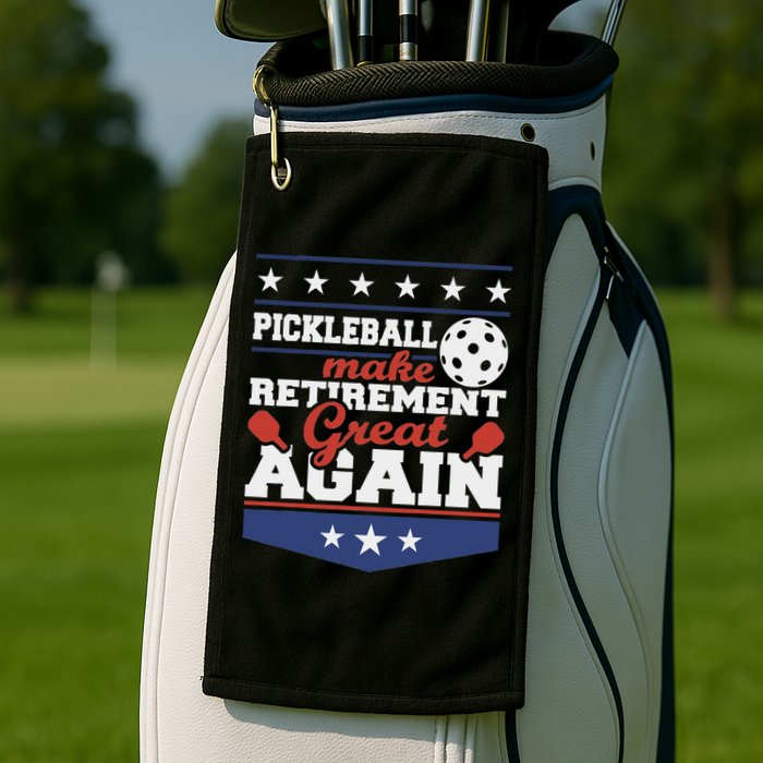Pickleball Make Retirement Great Again Paddleball Player Golf Towel