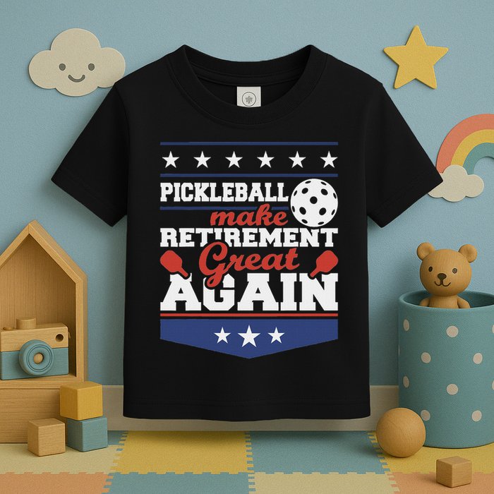 Pickleball Make Retirement Great Again Paddleball Player Toddler T-Shirt