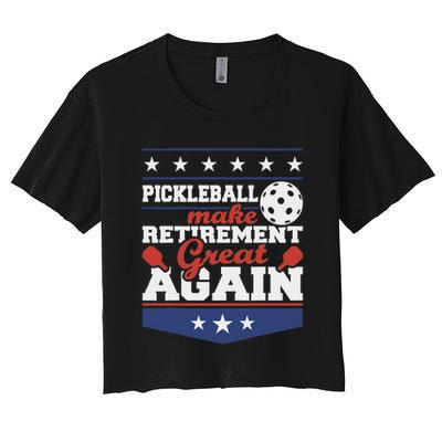 Pickleball Make Retirement Great Again Paddleball Player Crop Top