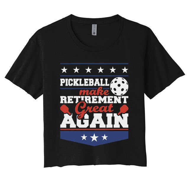 Pickleball Make Retirement Great Again Paddleball Player Crop Top
