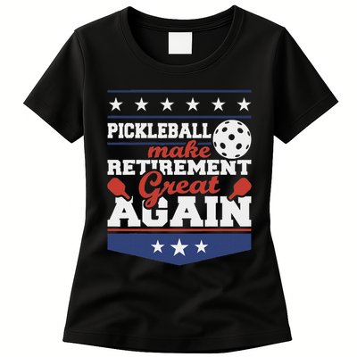 Pickleball Make Retirement Great Again Paddleball Player Womens T-Shirt