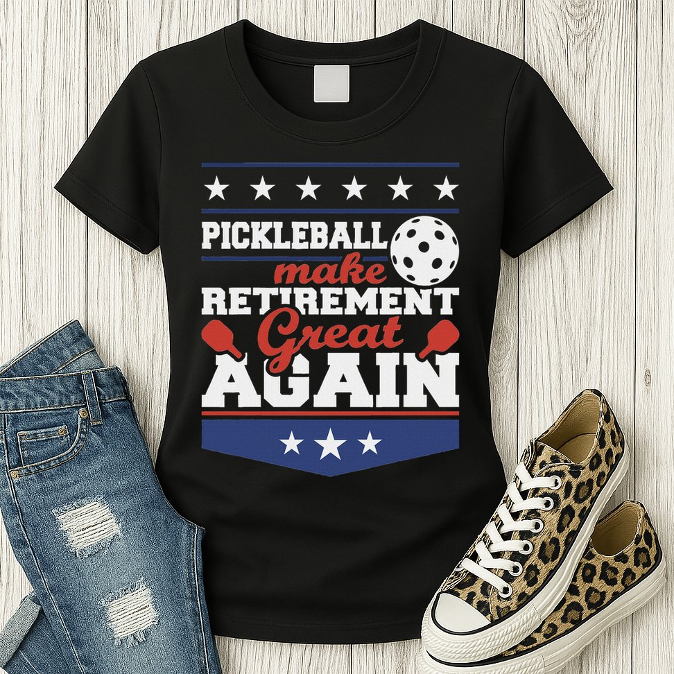 Pickleball Make Retirement Great Again Paddleball Player Womens T-Shirt