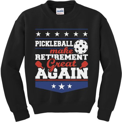 Pickleball Make Retirement Great Again Paddleball Player Kids Sweatshirt