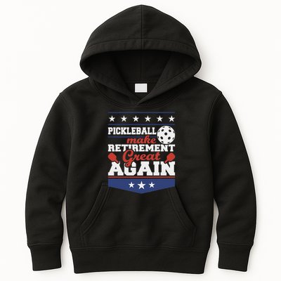 Pickleball Make Retirement Great Again Paddleball Player Kids Hoodie