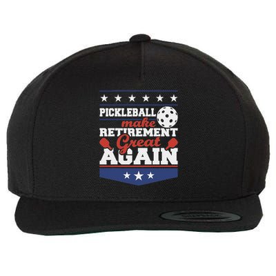 Pickleball Make Retirement Great Again Paddleball Player Wool Snapback Cap