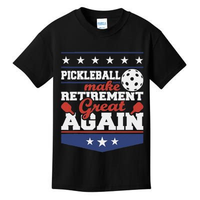 Pickleball Make Retirement Great Again Paddleball Player Kids T-Shirt