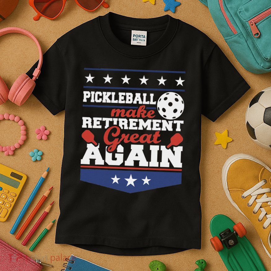 Pickleball Make Retirement Great Again Paddleball Player Kids T-Shirt