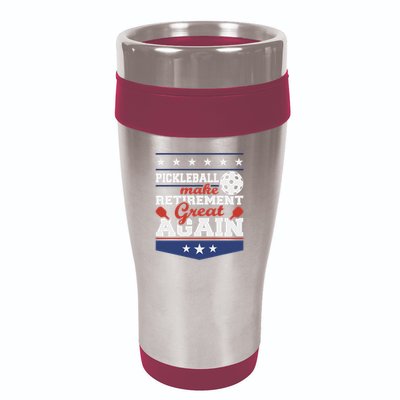 Pickleball Make Retirement Great Again Paddleball Player 16oz Travel Tumbler