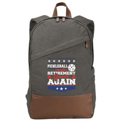 Pickleball Make Retirement Great Again Paddleball Player Cotton Canvas Backpack