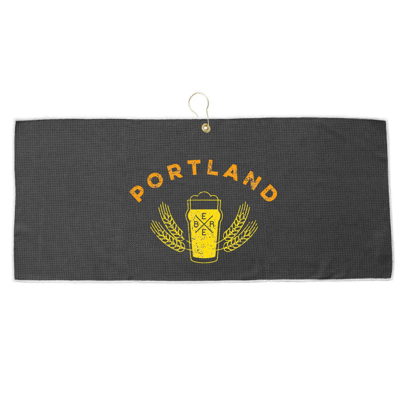 Portland Maine Retro Vintage Style Craft Beer Drinkers Large Microfiber Waffle Golf Towel