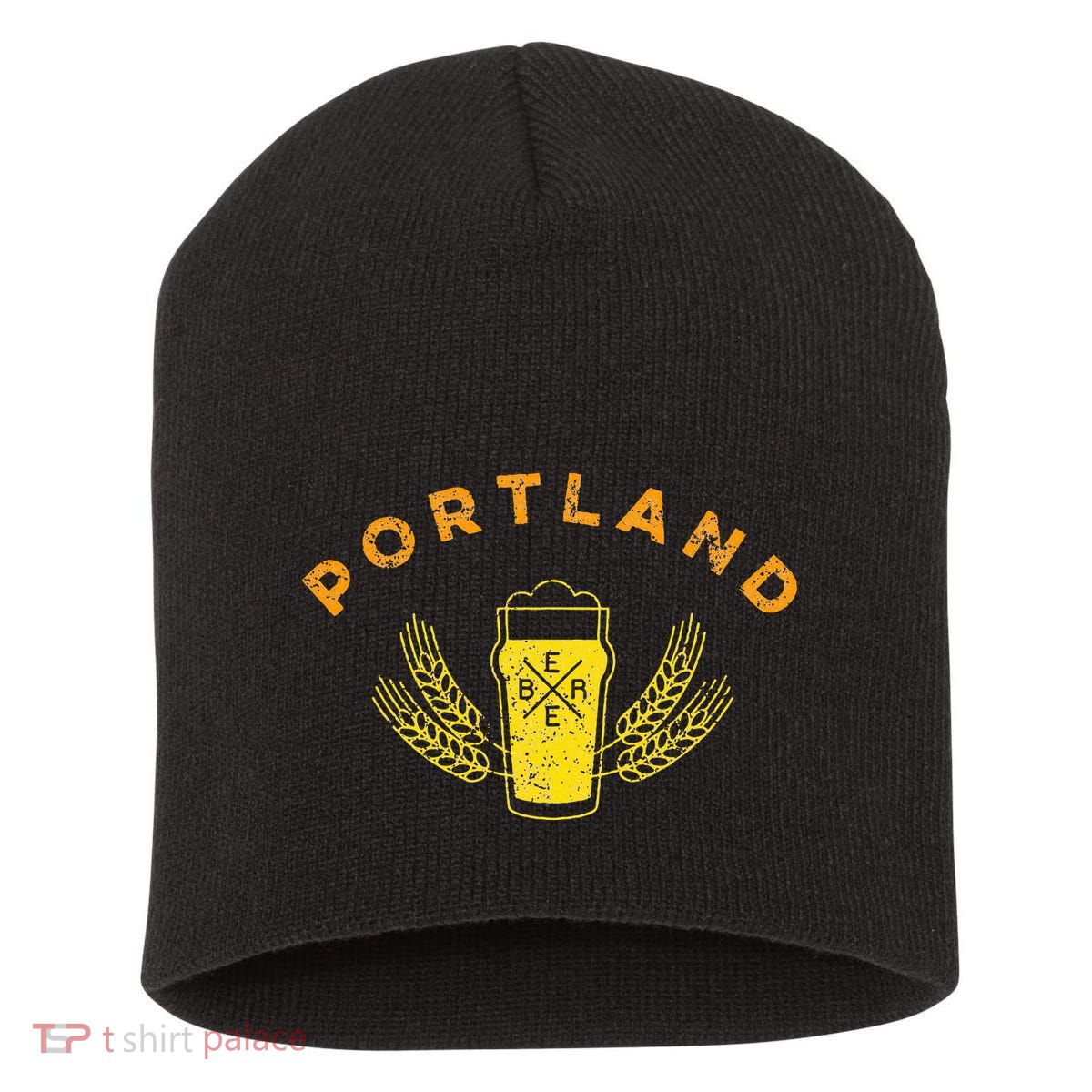 Portland Maine Retro Vintage Style Craft Beer Drinkers Short Acrylic Beanie