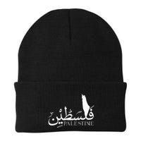 Palestine Map Red Background Baba Palestinian Roots Folklore Beanie