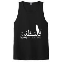 Palestine Map Red Background Baba Palestinian Roots Folklore PosiCharge Competitor Tank