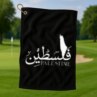 Palestine Map Red Background Baba Palestinian Roots Folklore Golf Towel