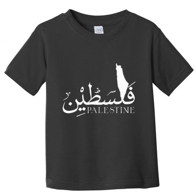 Palestine Map Red Background Baba Palestinian Roots Folklore Toddler T-Shirt