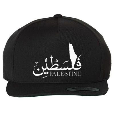Palestine Map Red Background Baba Palestinian Roots Folklore Wool Snapback Cap