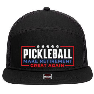 Pickleball Make Retirement Great Again Pickleball Player 7 Panel Mesh Trucker Snapback Hat