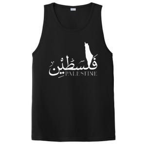 Palestine Map Red Background Baba Palestinian Roots Folklore PosiCharge Competitor Tank