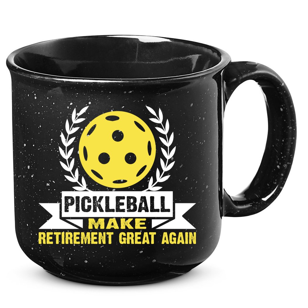Pickleball Make Retirement Great Again Player Gift Paddles 15oz Campfire Ceramic Mug