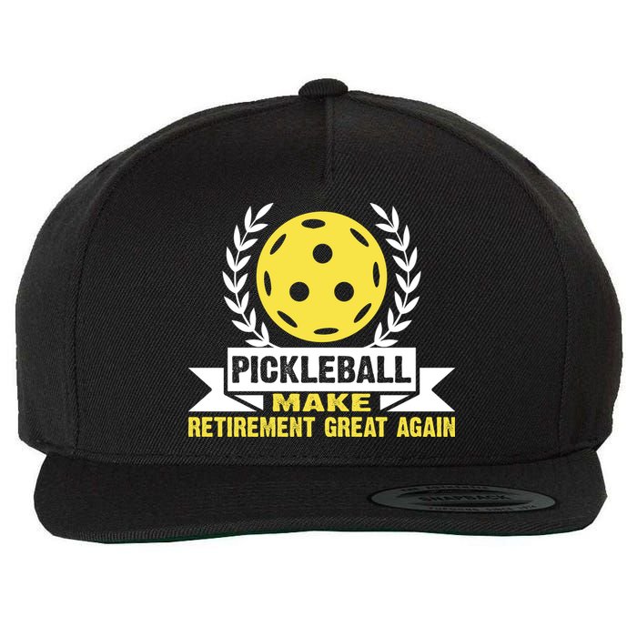 Pickleball Make Retirement Great Again Player Gift Paddles Wool Snapback Cap