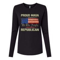 Proud MAGA Republican Flag| Anti Donkey Pox Disease 2024 Womens Cotton Relaxed Long Sleeve T-Shirt