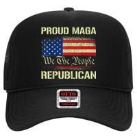 Proud MAGA Republican Flag| Anti Donkey Pox Disease 2024 High Crown Mesh Back Trucker Hat