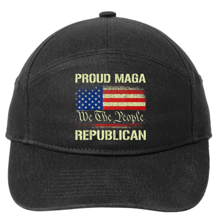 Proud MAGA Republican Flag| Anti Donkey Pox Disease 2024 7-Panel Snapback Hat