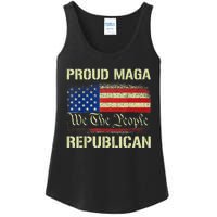 Proud MAGA Republican Flag| Anti Donkey Pox Disease 2024 Ladies Essential Tank