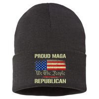 Proud MAGA Republican Flag| Anti Donkey Pox Disease 2024 Sustainable Knit Beanie